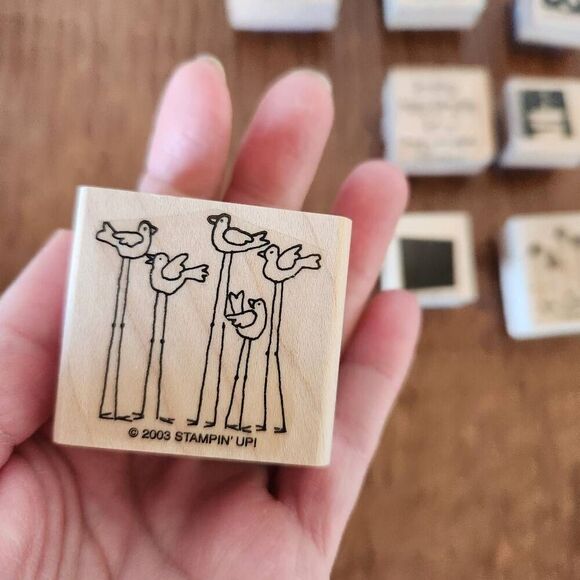 Stampin' Up! Variety bundle of stamps swirl cribs birds trees star 2003 2001 hap - Picture 3 of 5